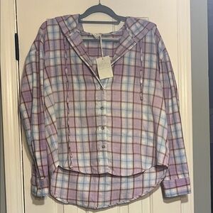 Hem & Thread Purple Plaid Button Down Shirt